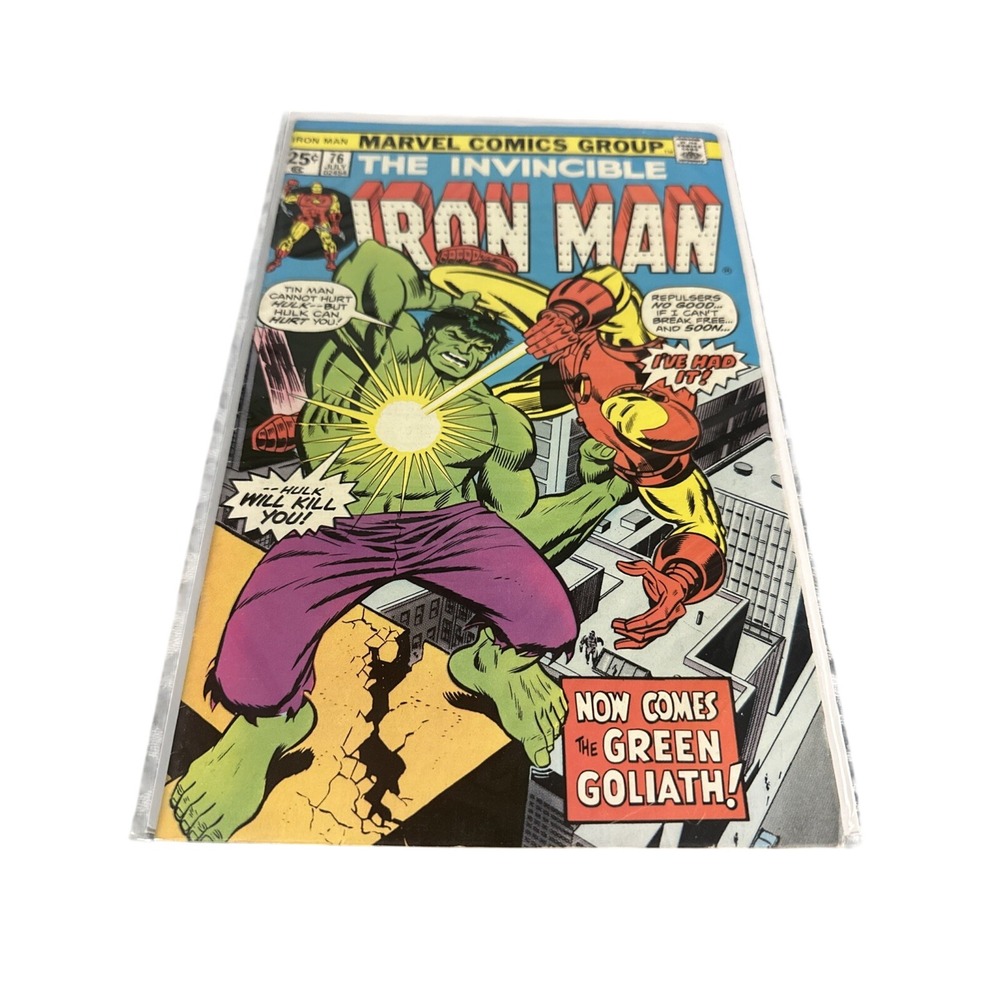 VTG Iron Man #76  JULY Hulk!  Goodwin Kane Marvel Comics 1975